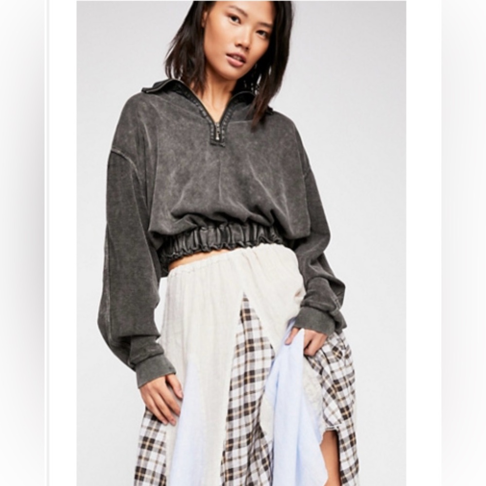 NWOT Free People Summer night half-zip pullover